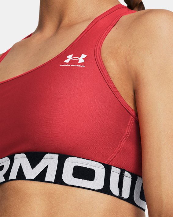 Brassière de sport HeatGear® Armour Mid Branded pour femme, Red, pdpMainDesktop image number 8